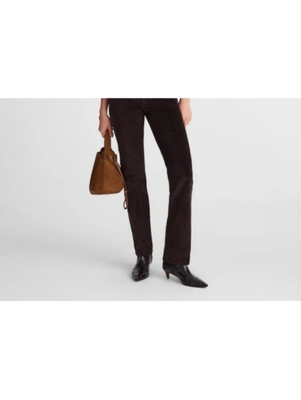Madewell The Longline Straight Pant in Black Corduroy, Size 31